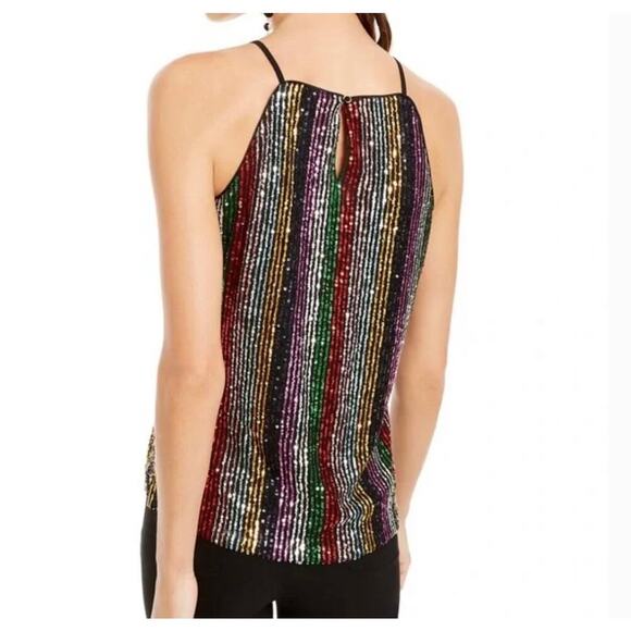 INC Rainbow Sequin Top Medium - Picture 2 of 11